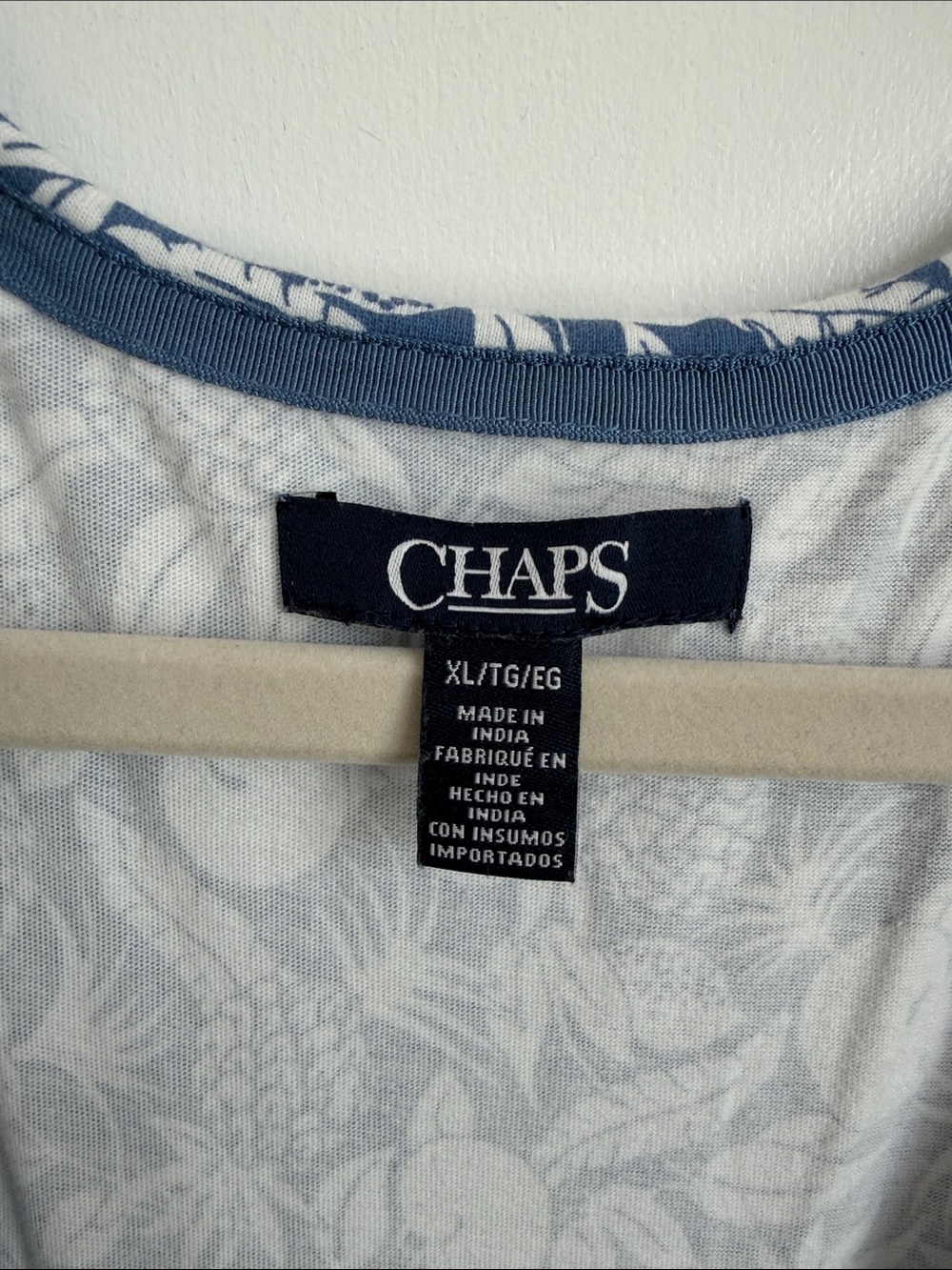 Chaps Blue and White Floral V-Neck Maxi Dress - Picture 2 of 6